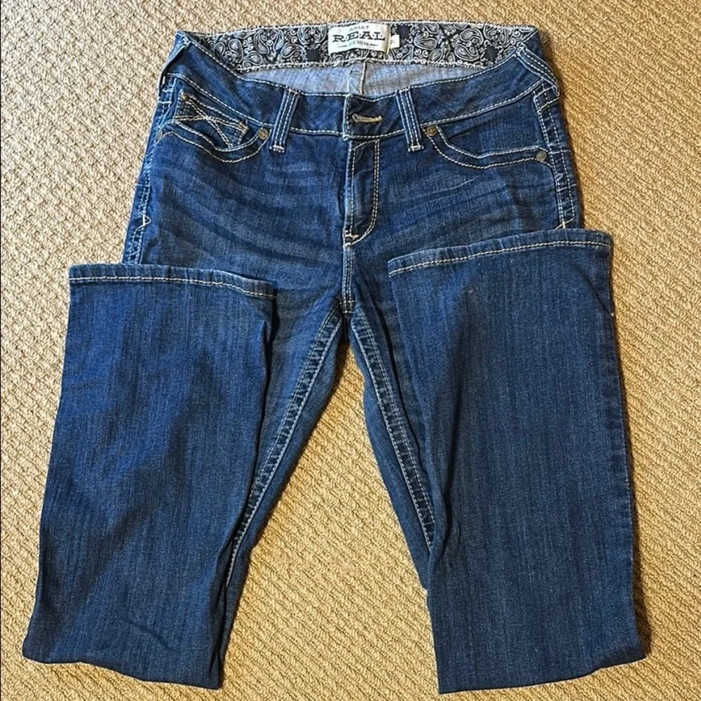 Ariat REAL Mr Corinne Mid Rise Bootcut Women's Blue Jeans - Picture 4 of 11